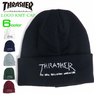 Thrasher ニット帽 スラッシャー ニット帽 ブランドロゴ 刺繍 メンズ