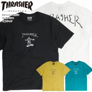 THRASHER Tシャツ スラッシャーマガジン ゴンズ スケーター イラスト プリント 半袖Tシャツ TH8128E メンズ スラッシャー ロゴ バックプ
