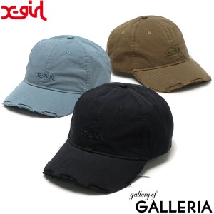 【商品レビューで＋5％】X-girl エックスガール キャップ 帽子 ダメージキャップ コットン 6パネル MILLS LOGO DAMAGE CAP 105241051001