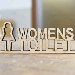 送料無料！木製 TOILET プレート◆スタンドタイプ◆レーザー加工◆WOMENS/女性/レディース◆案内◆トイレ◆インテリア◆ハンドメイド◆