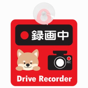 送料無料！セーフティサイン◆カーサイン◆動物アニマル◆犬 いぬ◆漢字 録画中 ドライブレコーダー◆レッド◆後方 吸盤タイプ◆ハンドメ