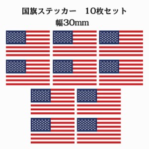 送料無料！30x17mm 10枚セット アメリカ United States of America U.S.A 国旗 ステッカー シール カッティングシート ステッカー