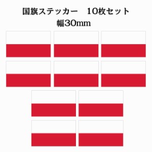 送料無料！30x17mm 10枚セット ポーランド Poland 国旗 ステッカー シール カッティングシート ステッカー