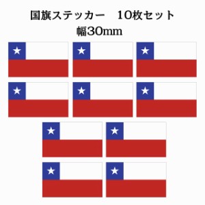 30x17mm 10枚セット チリ Chili 国旗 ステッカー シール カッティングシート ステッカー 送料無料