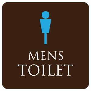 送料無料！14cm×14cm トイレ 御手洗 TOILET ブラウン＆カラー MENS 男性マーク ピクトサイン シール カッティングシート ステッカー タ