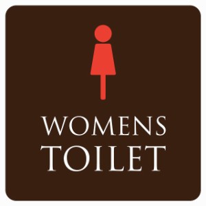 27cm×27cm トイレ 御手洗 TOILET ブラウン＆カラー WOMENS 女性マーク ピクトサイン シール カッティングシート ステッカー タイプA