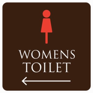 27cm×27cm トイレ 御手洗 TOILET ブラウン＆カラー WOMENS 女性マーク ピクトサイン シール カッティングシート ステッカー タイプC
