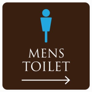 27cm×27cm トイレ 御手洗 TOILET ブラウン＆カラー MENS 男性マーク ピクトサイン シール カッティングシート ステッカー タイプB