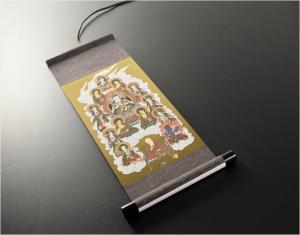 【小さな表装掛軸:十三仏】 【RCP】 【smtb-TD】 普段使いから四十九日・お盆・お彼岸まで 送料無料 十三佛絵像・掛軸・仏像 お盆用品 盆飾り 国産仏具