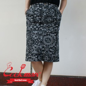 新品 クックマン Cookman Baker's Skirt ベイカーズ スカート PAISLEY BLACK ペイズリー ブラック パンツ