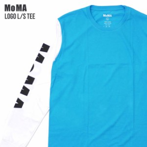 新品 モマ MoMA Logo L/S Tee Tシャツ ロンティー BLUE ブルー 青 TOPS