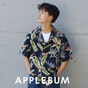 新品 アップルバム APPLEBUM Flower5021 S/S Aloha Shirt フラワー 花柄 アロハシャツ 半袖シャツ NAVY ネイビー TOPS