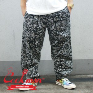 新品 クックマン Cookman Chef Pants シェフ パンツ PAISLEY BLACK ペイズリー ブラック メンズ レディース パンツ