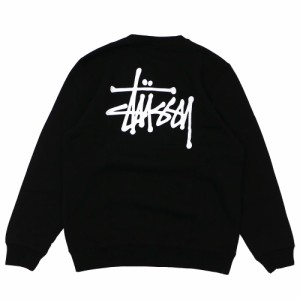 Stüssy ステューシー美品長袖トレーナー黒スウェット刺繍ロゴピンク