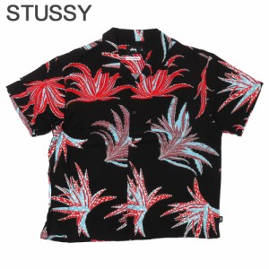 新品 ステューシー STUSSY Cactus Rayon Shirt レーヨンシャツ 半袖シャツ BLACK ブラック 黒 TOPS