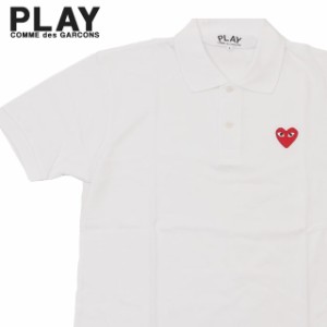 新品 プレイ コムデギャルソン PLAY COMME des GARCONS MENS RED HEART POLO SHIRT ポロシャツ WHITExRED TOPS