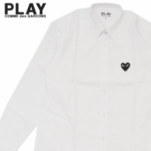 新品 プレイ コムデギャルソン PLAY COMME des GARCONS Black Heart L/S Shirt 長袖シャツ WHITE ホワイト 白 TOPS