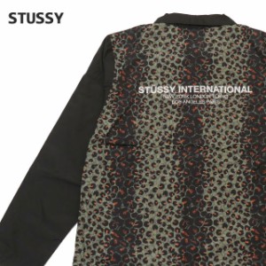 新品 ステューシー STUSSY Leopard Panel Jacket レオパード パネル ジャケット BLACK ブラック OUTER