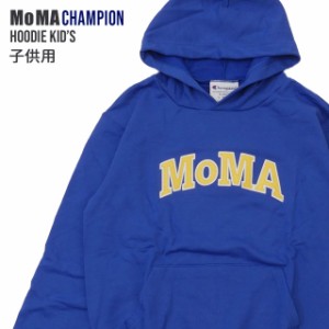 新品 モマ MoMA x チャンピオン Champion Hoodie Kid's 子供用 プルオーバーパーカー BLUE ブルー キッズ SWT/HOODY