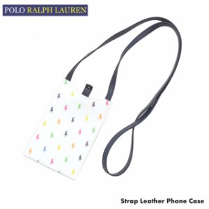 新品 ポロ ラルフローレン POLO RALPH LAUREN Strap Leather Phone Case レザー スマホケース WHITE MULTI ホワイト マルチ グッズ