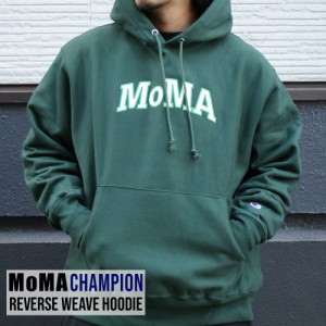 新品 モマ MoMA x チャンピオン Champion Reverse Weave Hoodie リバースウィーブ プルオーバーパーカー GREEN グリーン SWT/HOODY