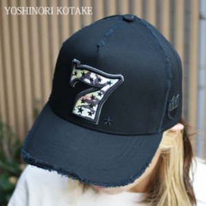 新品 ヨシノリコタケ YOSHINORI KOTAKE COLORFUL CAMO 7LOGO MESH CAP メッシュ キャップ BLACK ブラック ヘッドウェア