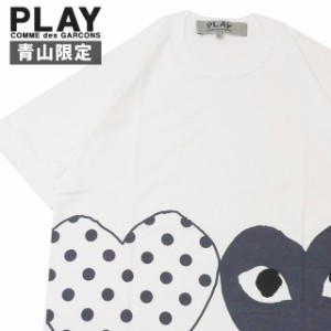 新品 プレイ コムデギャルソン PLAY COMME des GARCONS 青山限定 MENS DOT TWO HEART TEE Tシャツ T042 ワッペン ハート ロゴ クルーネッ