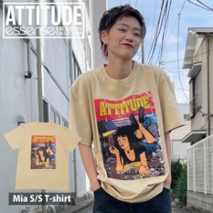 新品 エッセンス essense x アティチュード ATTITUDE Mia S/S T-shirt Tシャツ TAN タン ベージュ 半袖Tシャツ