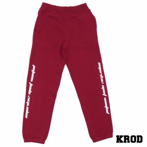 【数量限定特別価格】 新品 KROD (クラウド) AMW SWEAT PANT [スウェットパンツ] BURGUNDY 999-005195-039(パンツ)