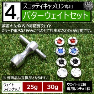 ゴルフ 互換品 スコッティキャメロン専用 パター ウェイト セット 2個セット 4色 レンチ付 25g 30g ブルー レッド ブラック シルバー コ