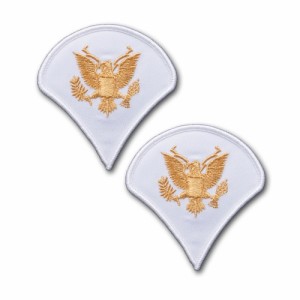 アメリカ陸軍 階級章 袖章 特技兵(E-4) ゴールド/ホワイト | サービスドレス用(刺繍)