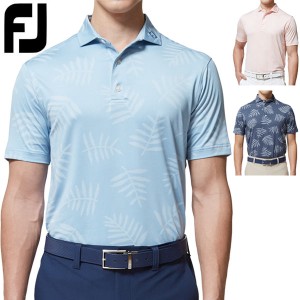 フットジョイ ゴルフウェア メンズ パームジャカード 半袖ポロシャツ FJ-S22-S13 2022年春夏モデル M-XL