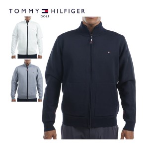 トミーヒルフィガー ゴルフ ウェア メンズ シグネチャートリム フルジップ ニットジャケット THMA271 M-XL
