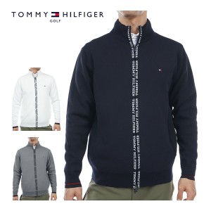 トミーヒルフィガー ゴルフ ウェア メンズ ロゴジャガード フルジップ セーター THMA365 2023年秋冬モデル M-LL