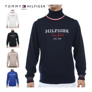 トミーヒルフィガー ゴルフ ウェア メンズ ヒルフィガーロゴ タートルネック セーター THMA386 2023年秋冬モデル M-LL
