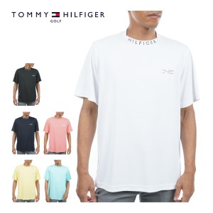 トミーヒルフィガー ゴルフ ウェア メンズ バックロゴ 変形 モックネック 半袖シャツ THMA331 2023年春夏モデル M-XL