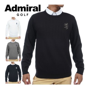 アドミラルゴルフ メンズ ウェア ビッグランパント クルーネック セーター ADMA376 2023年秋冬モデル M-LL