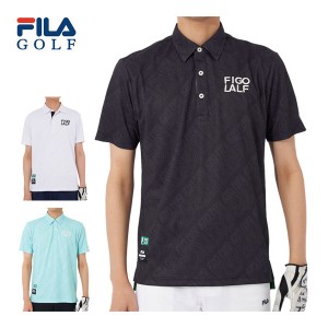 フィラゴルフ メンズ ゴルフウェア トーンオントーン タイポプリント 半袖ポロシャツ 744-640 2024年春夏モデル M-3L