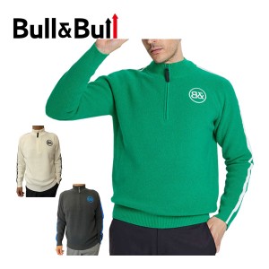 Bull＆Bull ゴルフウェア メンズ カシミヤミックス ハーフジップ セーター M080-12031 2023年秋冬モデル M-XL