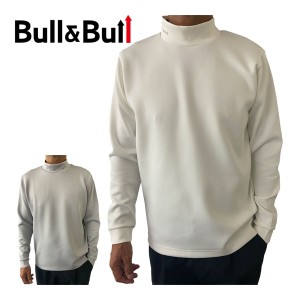 Bull＆Bull ゴルフウェア メンズ ダンボールニット バックロゴ モックネック 長袖シャツ M080-12537 2023年秋冬モデル S-L