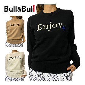 Bull＆Bull ゴルフウェア レディース カシミア混 クルーネック セーター W080-12001 2023年秋冬モデル S-L