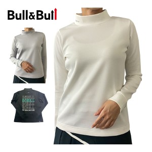 Bull＆Bull ゴルフウェア レディース バックロゴ モックネック 長袖シャツ W080-12540 2023年秋冬モデル XS-L