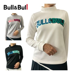 Bull＆Bull ゴルフウェア レディース チェストロゴ モックネック 長袖シャツ W080-12541 2023年秋冬モデル XS-L