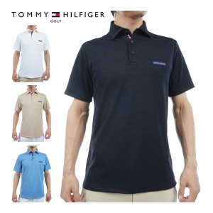 トミーヒルフィガー ゴルフ ウェア メンズ 凹凸ロゴジャガード 半袖 ポロシャツ THMA413 2024年春夏モデル M-XL