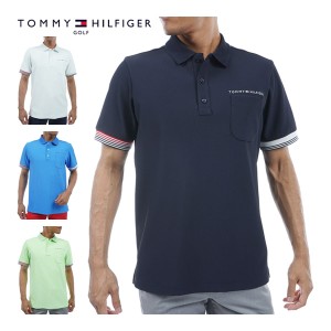 トミーヒルフィガー ゴルフ ウェア メンズ トリコットストライプ 半袖 ポロシャツ THMA421 2024年春夏モデル M-XL
