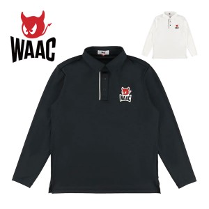 WAAC ゴルフウェア メンズ ベーシック ベア天竺 長袖 ポロシャツ 072234002 2023年秋冬モデル M-XL