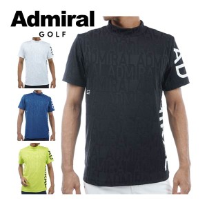 アドミラルゴルフ メンズ ウェア リンクスジャカード モックネック 半袖シャツ ADMA429 2024年春夏モデル M-XL