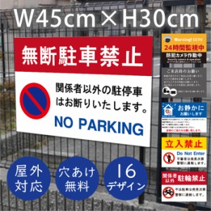 看板 サイン 表札 プレート 45×30cm 穴あけ無料 防犯カメラ 駐車禁止 300×450mm アイドリング 立入禁止 進入禁止 駐輪禁止 関係者以外 