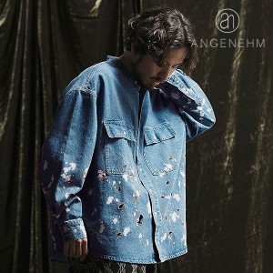 2024 春夏 先行予約 4月中旬〜下旬入荷予定 ANGENEHM アンゲネーム Hard distressed denim shirt メンズ シャツ 送料無料 atftps