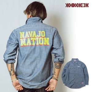 30％OFF SALE セール ANIMALIA アニマリア CHAMBRAY L/S SHIRTS -NAVAJO NATION- メンズ シャツ atftps